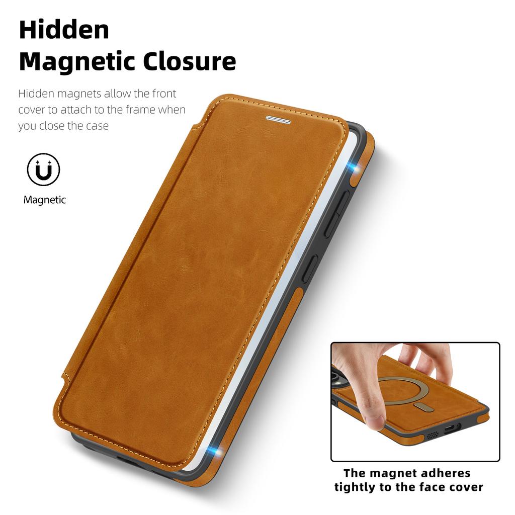 All-Inclusive Flip Case For Samsung Galaxy S25 Edge Magsafe Embossed PU Leather Card Slot Cash Pocket Soft Cover