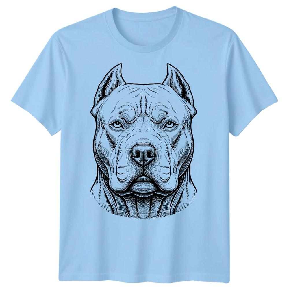 Pitbull Dog Animals Unisexs TShirt Engraving Style Graphic Tee