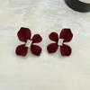 Elegant Zircon Flower Stud Earrings - Niche Style for Women, Versatile for Autumn and Winter
