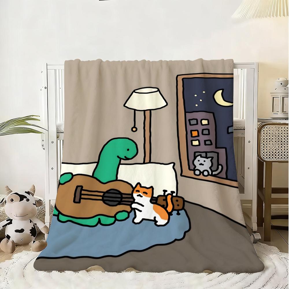 Cartoon Art J-Joguman Throw Flannel Fluffy Soft Blanket Warm Skin-Friendly Throw for Sofa Bed Office Nap Winter