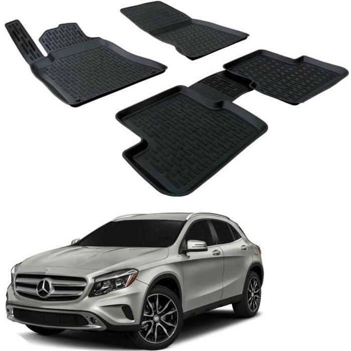 SCOUTT Tapis de sol Mercedes GLA X156 - Caoutchouc Premium - Sur mesure - 3D Design