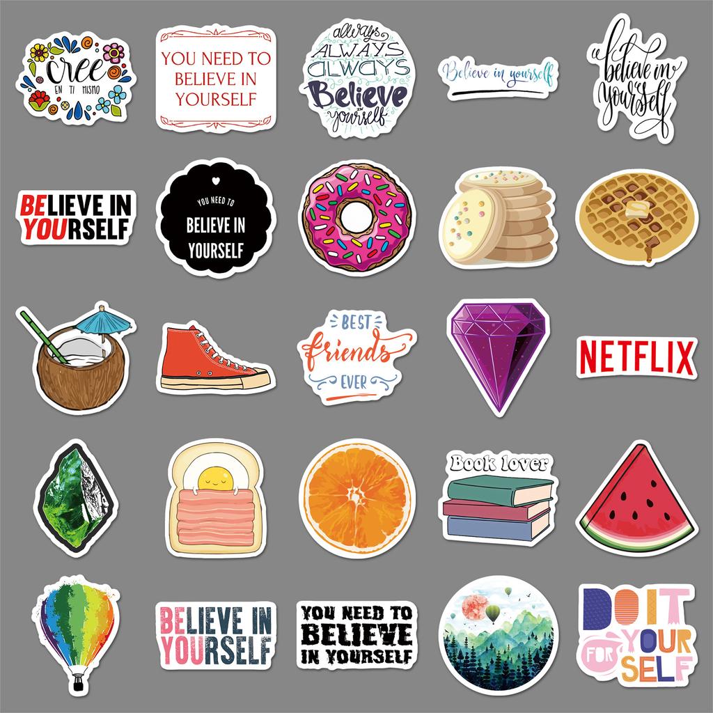 201 Small Fresh Graffiti Stickers Personalized Creative Decorative Water Cup Mobile Phone Case Suitcase Stickers