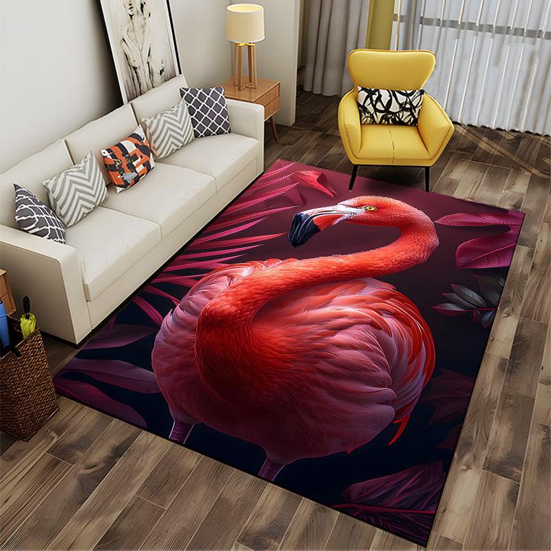 Tropical Flamingo Art Carpet Suitable As a Non-slip Mat for the Living Room or Bedroom Sofa