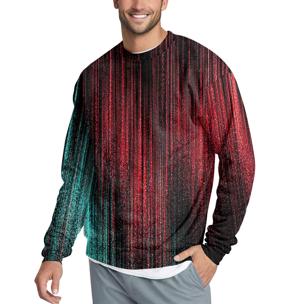 Men's Casual Fashion Printed Round Neck Pullover Sweatshirt