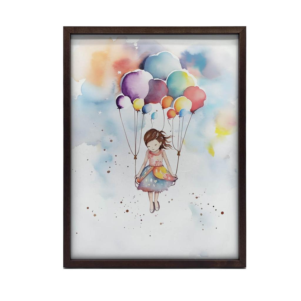 Balloon Lightness Balloon Lightness, 30X40 Cm, White Wooden Frame, 230 Gsm Matte Paper