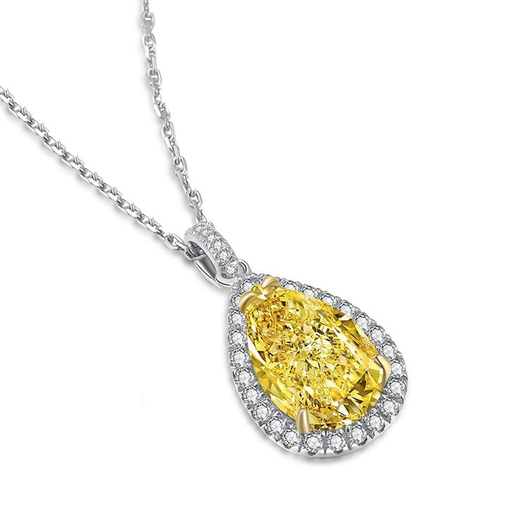Dainty Water Drop Shape Teardrop Pendant Necklace for Women 925 Sterling Silver for Wedding or Anniversary