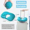 Inflatable U-shaped Neck Pillow, Portable and Foldable Travel Pillow with Manual Inflation, Cervical Spine Support Pillow