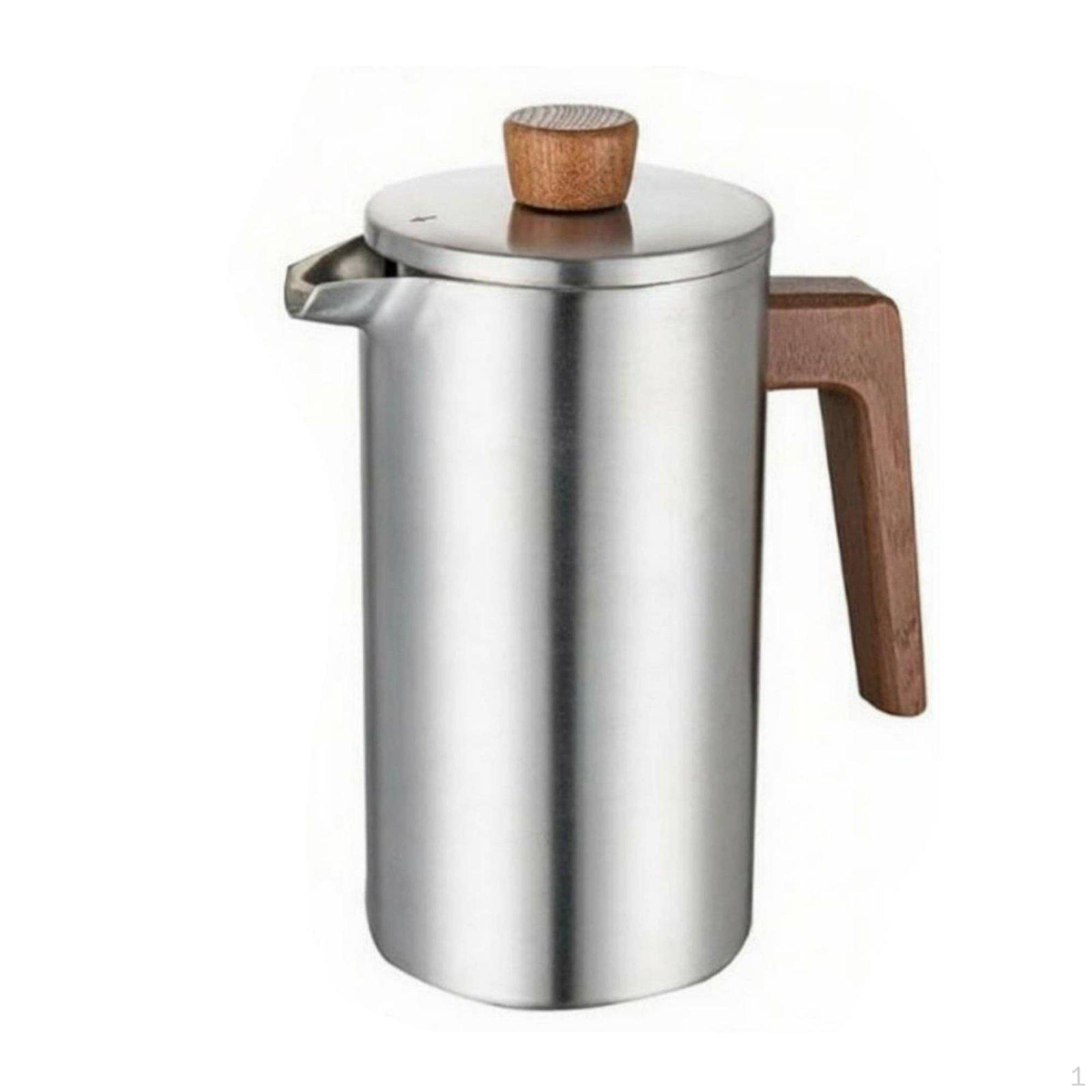 Coffee Plunger Maker Large Capacity Stainless Steel MultiUse Cafetière for Campers,