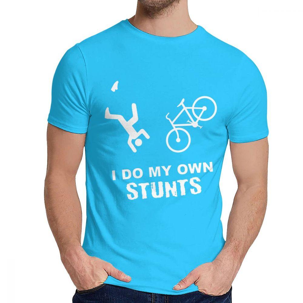 Faccio le mie acrobazie in bicicletta Maglietta Divertente da Bici Casual Girocollo Uomo Geek S