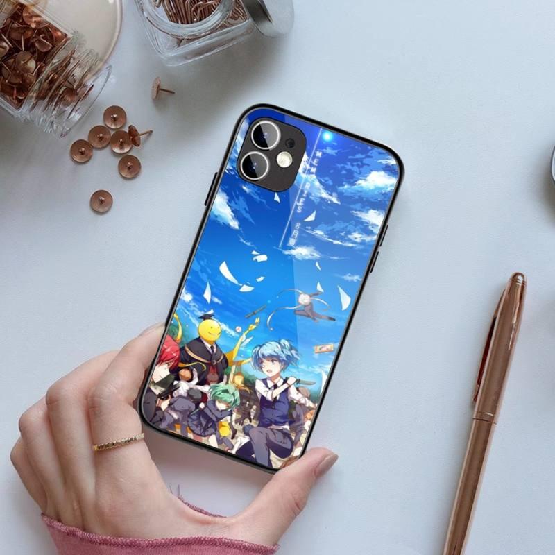 Assassination Classroom Phone Case For IPhone 14 13 12 11 XS X 8 7 6 Plus Mini Pro Max SE 2022 Black PC TPU Glass Phone Cover