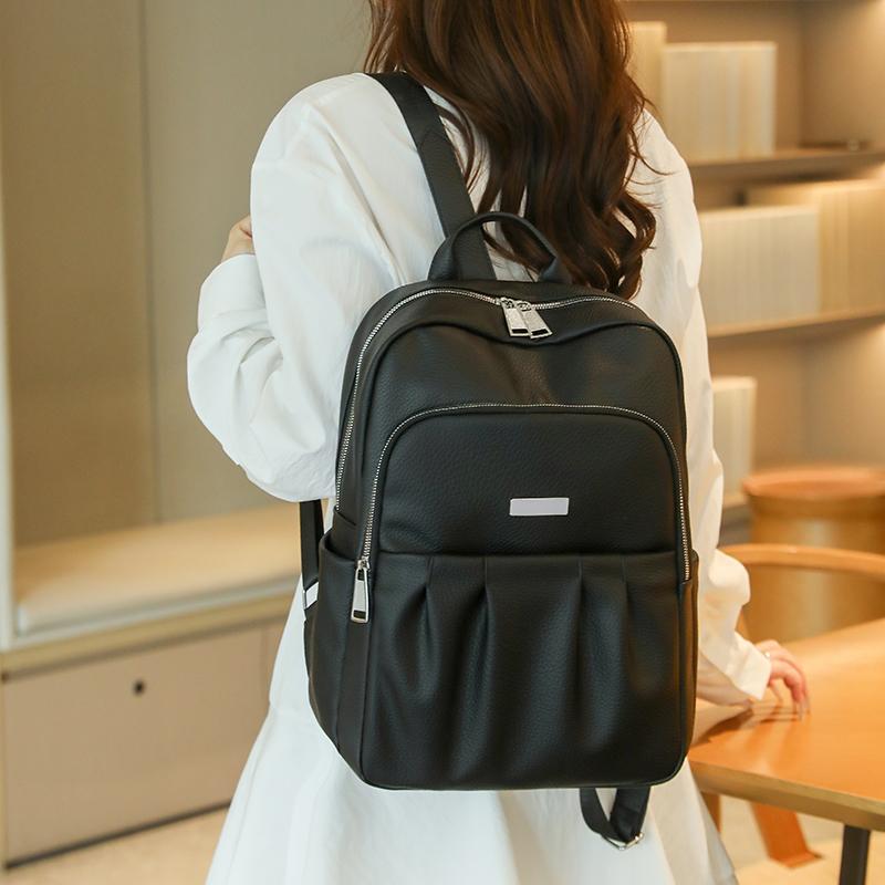 Women's Commuter Backpack Soft Leather Large Capacity Backpack