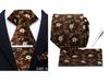 Men's Retro Floral Tie, Pocket Square & Tie Clip Set for Weddings