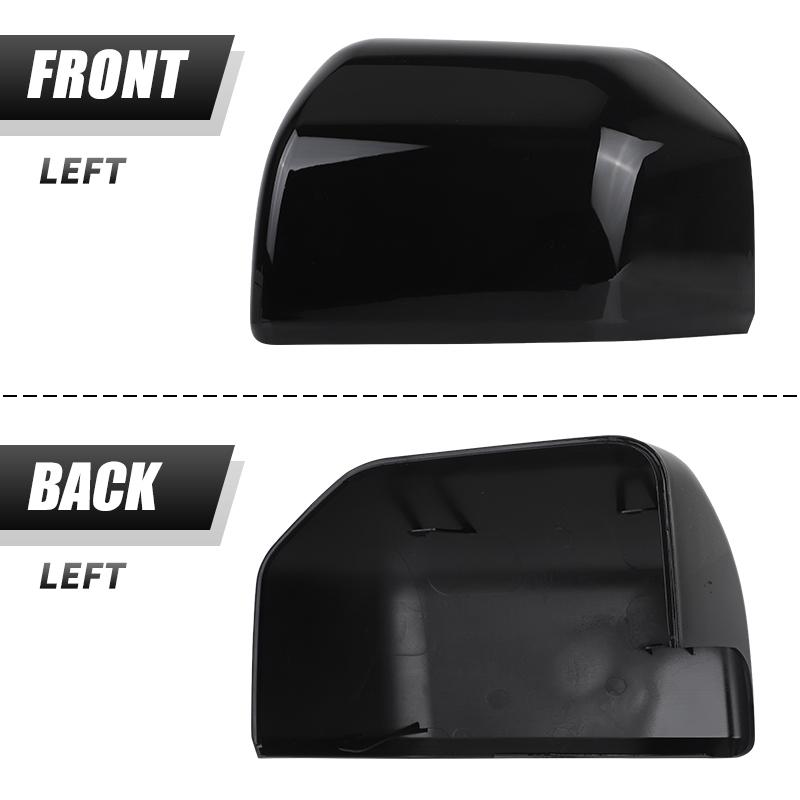 Raer Mirror Covers Cap For Ford F-150 Pickup Truck 2015 2016 2017 2018   Texture Black/Glossy Black Left Right Replace