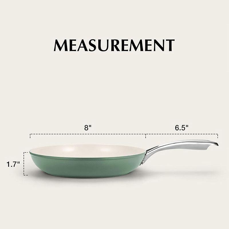 Nonstick Ceramic Frying Pan 8 Inch Omelet Pan Skillet Stainless Steel Handle Chef's Pan Induction Compatible Frying Pan