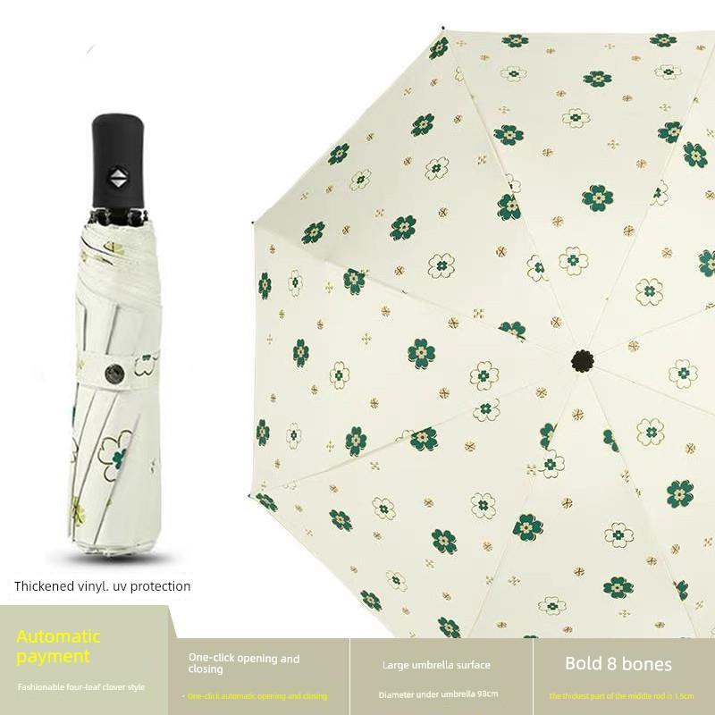 Dual-Purpose Sun and Rain Umbrella for Men and Women, Sun Protection, Uv-Resistant, Portable, Foldable, Fully Automatic, Large Sun Umbrella