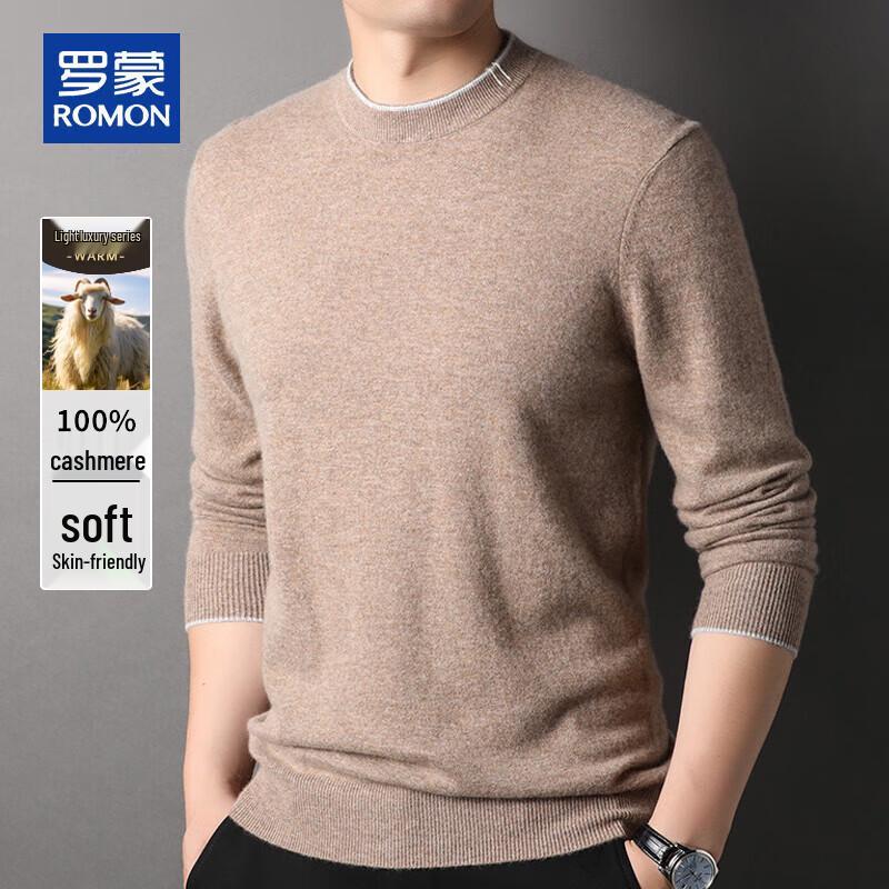ROMON Men's 100% Pure Cashmere Thickened Pullover Sweater