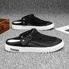 Mesh Half Shoes For Men Mules Flat Board Shoes Slippers Summer Backless Loafers Slippers Man Slides Mens Open-back Casual Shoes