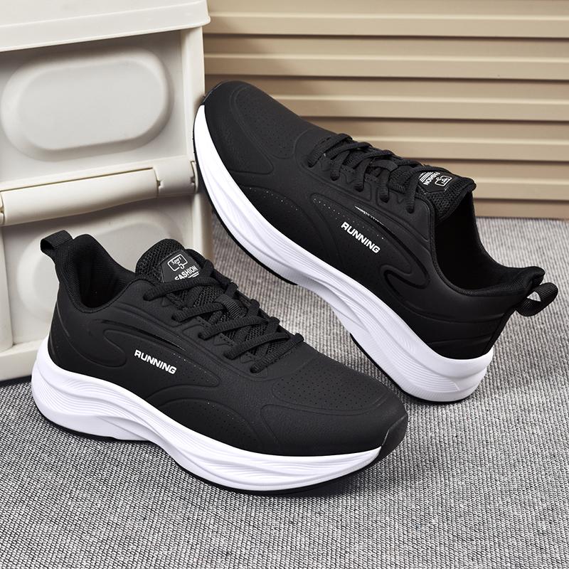 Couples Jogging Shoes 2026 New Leather Casual Sneakers Anti Slip Wear Resistant Fashion Outdoor Fitness Running Shoes for Women