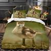 Lion King Queen Duvet Cover Watercolor Animal Bedding Set for Boys Teens Adults Colorful Wildlife 2/3pcs Polyester Quilt Cover