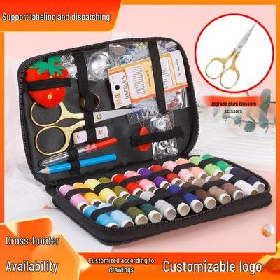 Portable Needle and Thread Kit with Holder for Home and Travel Sewing