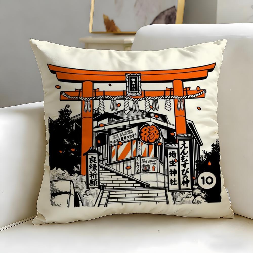 food theme Takoyaki Japanese Food Cushion Cover Soft & Easy-Wash Pillow Case – Versatile for Couch, Bed, Travel and Office