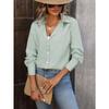 Autumn Loose Commuting Casual Long Sleeved Striped Women's Blouses & Shirts