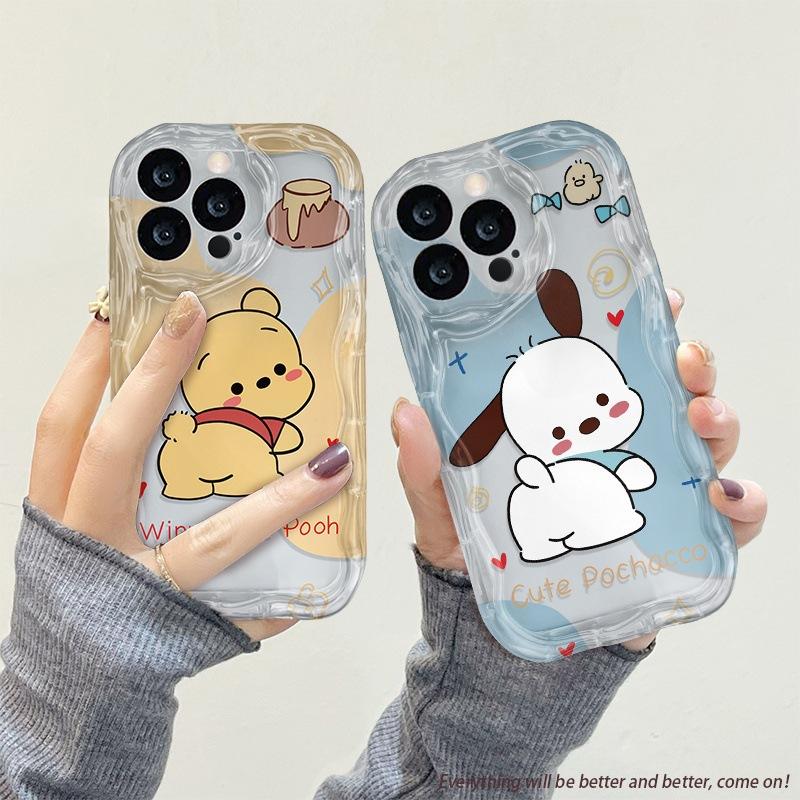Cartoon Winnie the Pooh is suitable for Apple 16promax mobile phone case ipone13pro soft 12 transparent 11/15.