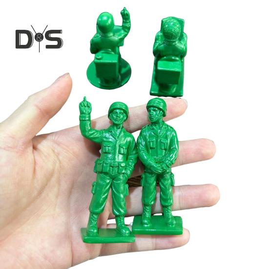 4 Pcs Green Military Man Statue Miniature Soldier Figurines Collectible Soldier Ornament for Desk Decorations Military Themed Parties