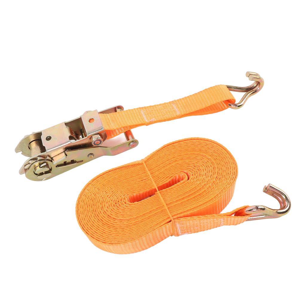 2 Set 7mx25mm Heavy Duty Ratchet Tie Down Strap Orange 1 116 Inch Wide Ratchet Strap with 2 J Hook