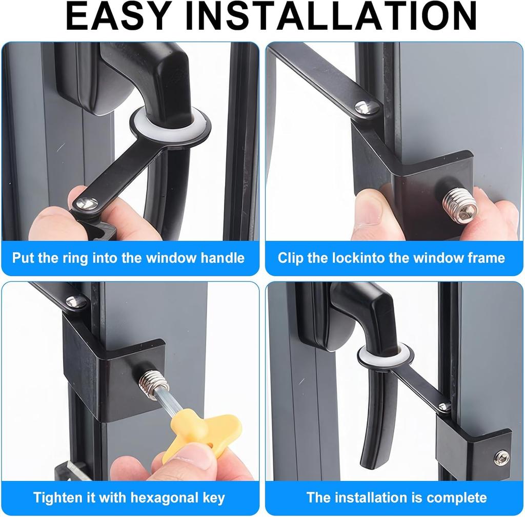 Window Limiter Lock Position Stopper Adjustable Window Guard Home Security Door Window Sash Lock Restrictor Anti Falling Locks