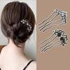 Fashion Zircon Pearl U-Shaped Hair Sticks New Chinese Style Hair Stick for Women Bun Comb Hanfu Hair Clips Hair Accessories
