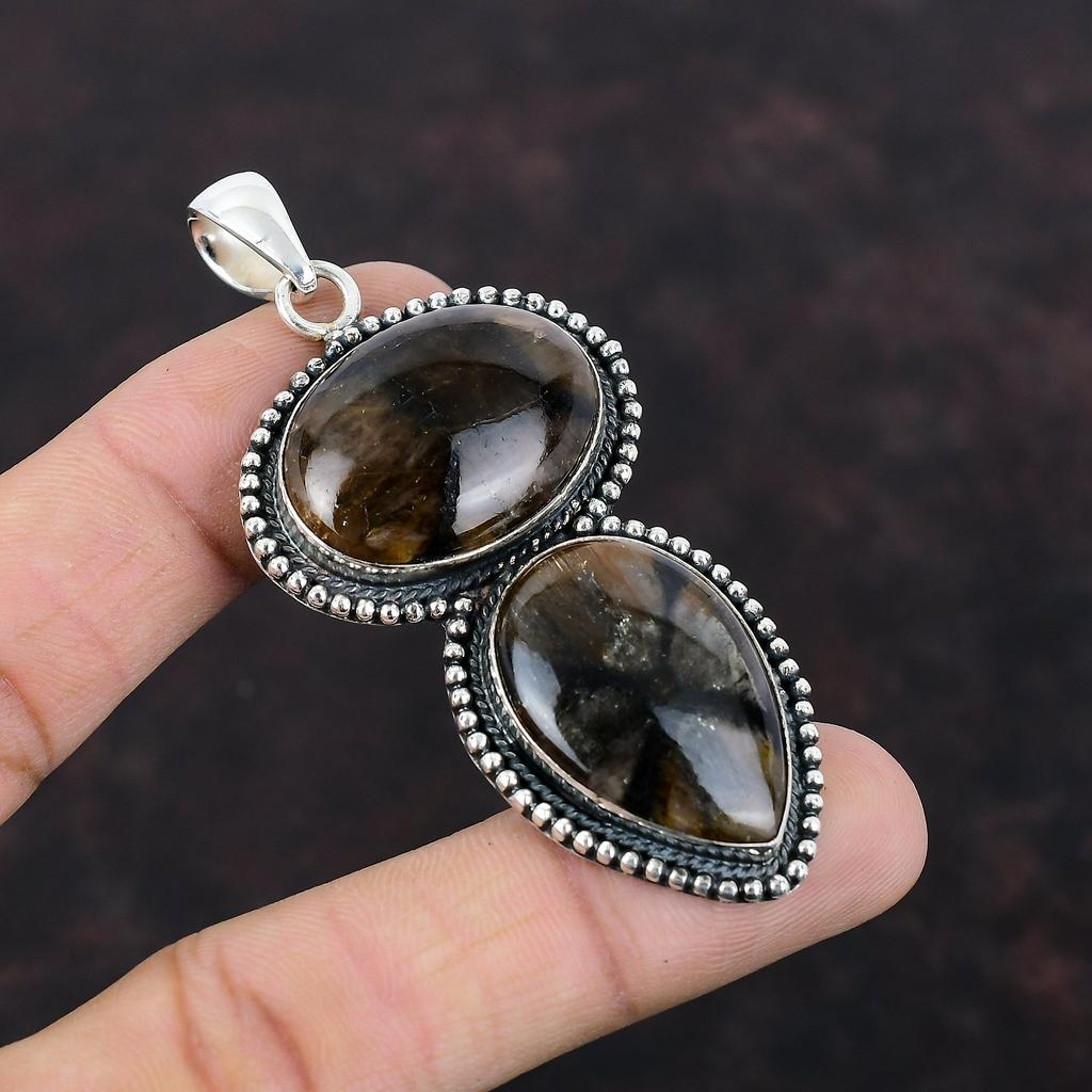 Chiastolite Pendant Latest Design Jewelry 925 Sterling Silver Pendant Gemstone Handmade Jewelry Vintage Pendant Gift For Her Elegant Pendant