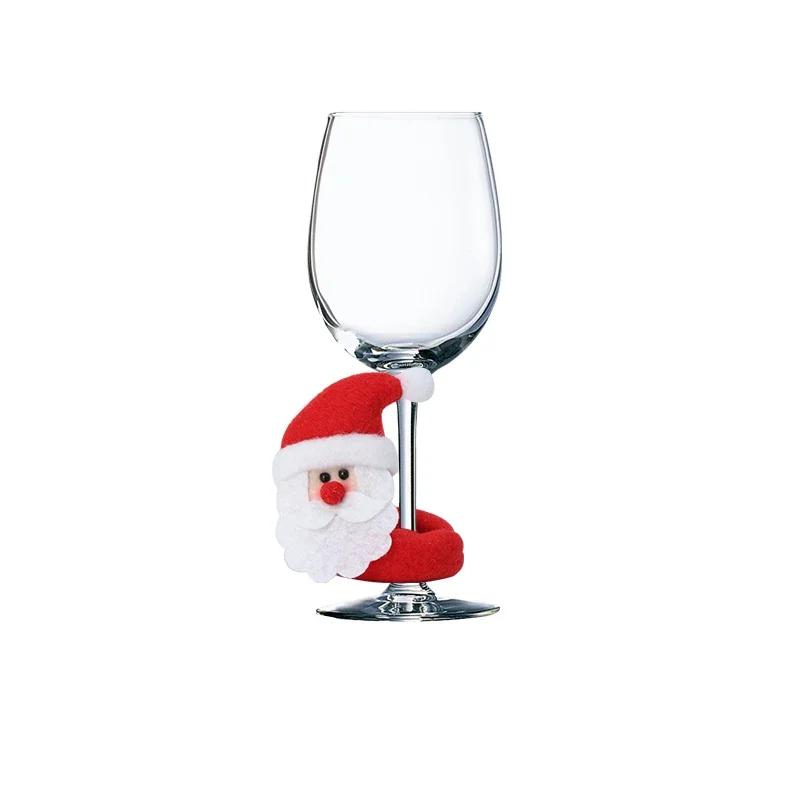 Christmas Wine Glass Decoration Happy New Year Santa Claus Party Decorations For Home Table Decor Bar Supplies Home Decore
