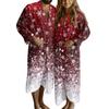 Bathrobe For Men And Women Christmas Printed Flannel Bathrobe Absorbent Quick-drying Cotton Nightgown