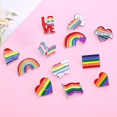Creative Rainbow Brooch Love Rainbow Bridge Rainbow Flag Alloy Badge Cartoon Cute Clothing Pin Trinkets