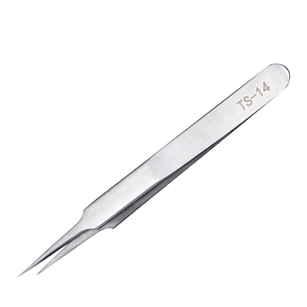 Stainless Steel Eyelash & Nail Art Tweezers Professional Pointed Tip Curved Jewelry Applicator for Nail Decorations False Lashes