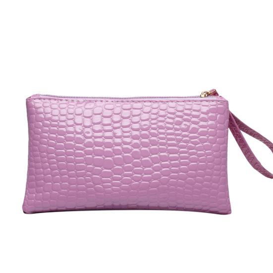 

Флэш-уход за телефоном Модная женская сумка-клатч из искусственной кожи крокодила Кошелек для монет Кошелек Сумочка фиолетовый