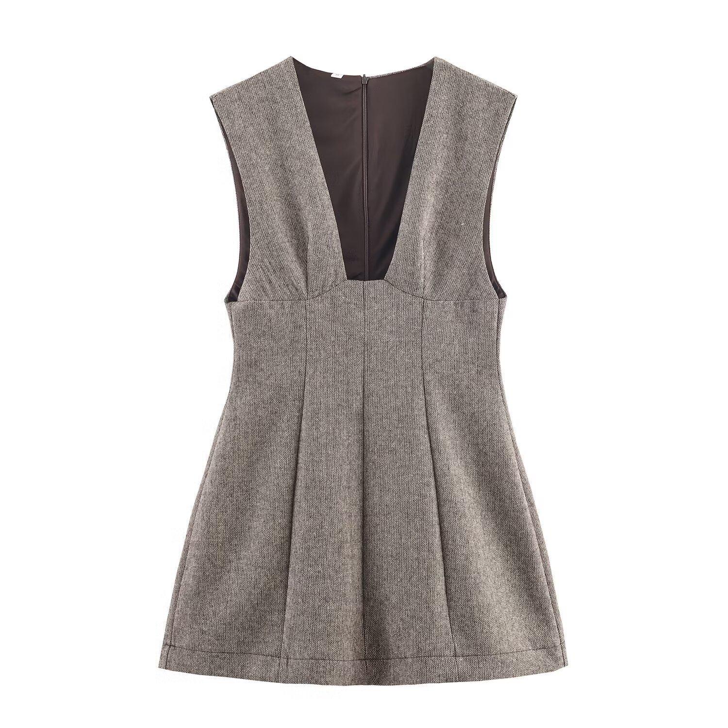 

European Style Solid Color Mid-Length Autumn Dress for Women - 2025 Collection Medium