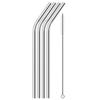 4Pcs Stainless Steel Straws Reusable Drinking Straws 8 Inch Metal Straight Bent Straw Set with Cleaning Brush Bar Party Supplies
