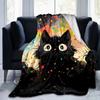 1pc Colorful Stars and Cats Cartoon Blanket  Seasonal Home Decor Gift, Living Room, Travel, Camping, Car Blankets