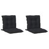 Low Back Chair Cushion Set 2 Pcs Melange Black
