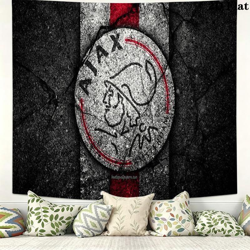 AFC Ajax Logo Wall Tapestry Aesthetic Wall Hanging Printed Fabric Blanket Decorative Tapestries for Bedroom Living Room Home Decor