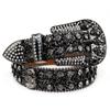 Shinning Diamond Waist Belts with Skull Buckle for Rock Fan Adjust Length Belt for Teens Woman Jeans Skirt Decorative