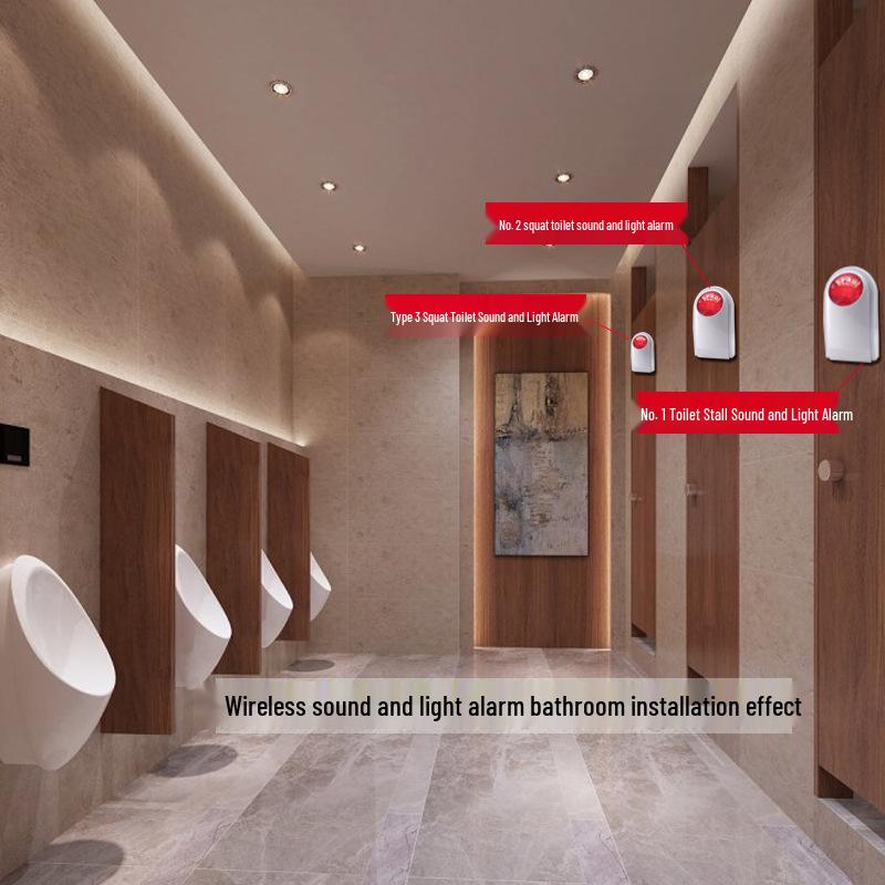 Allarme sonoro e luminoso wireless di emergenza per anziani per bagni pubblici accessibili