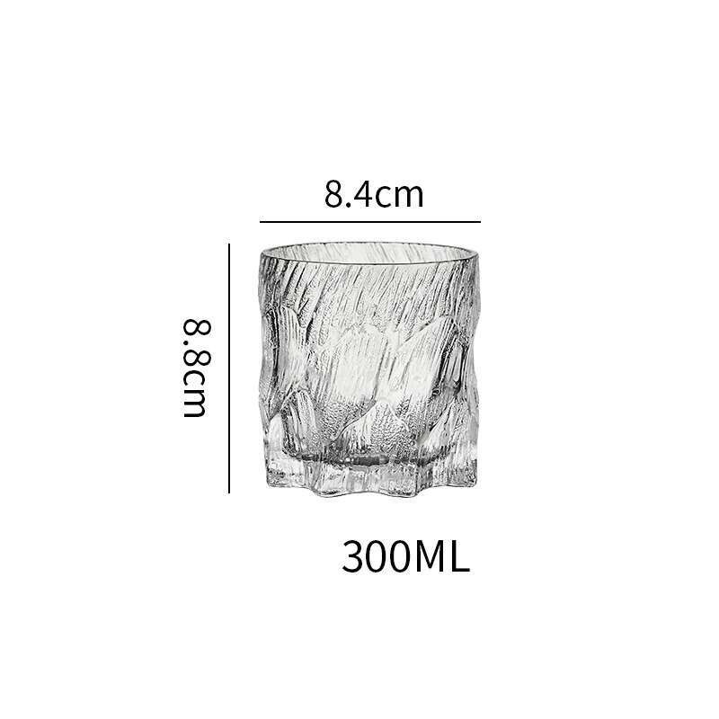 

Glacier Old Fashioned Whiskey Glass Matte Ice Surface Wine Rock Glass Whisky Tumbler Vodka Cup Beer Mug Wooden Gift Box Packing 260-300ml