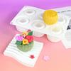 6 Cavity Flower Basket Silicone Mold For Mousse Cake Chocolate Candle Making Heat Resistant Baking Mould