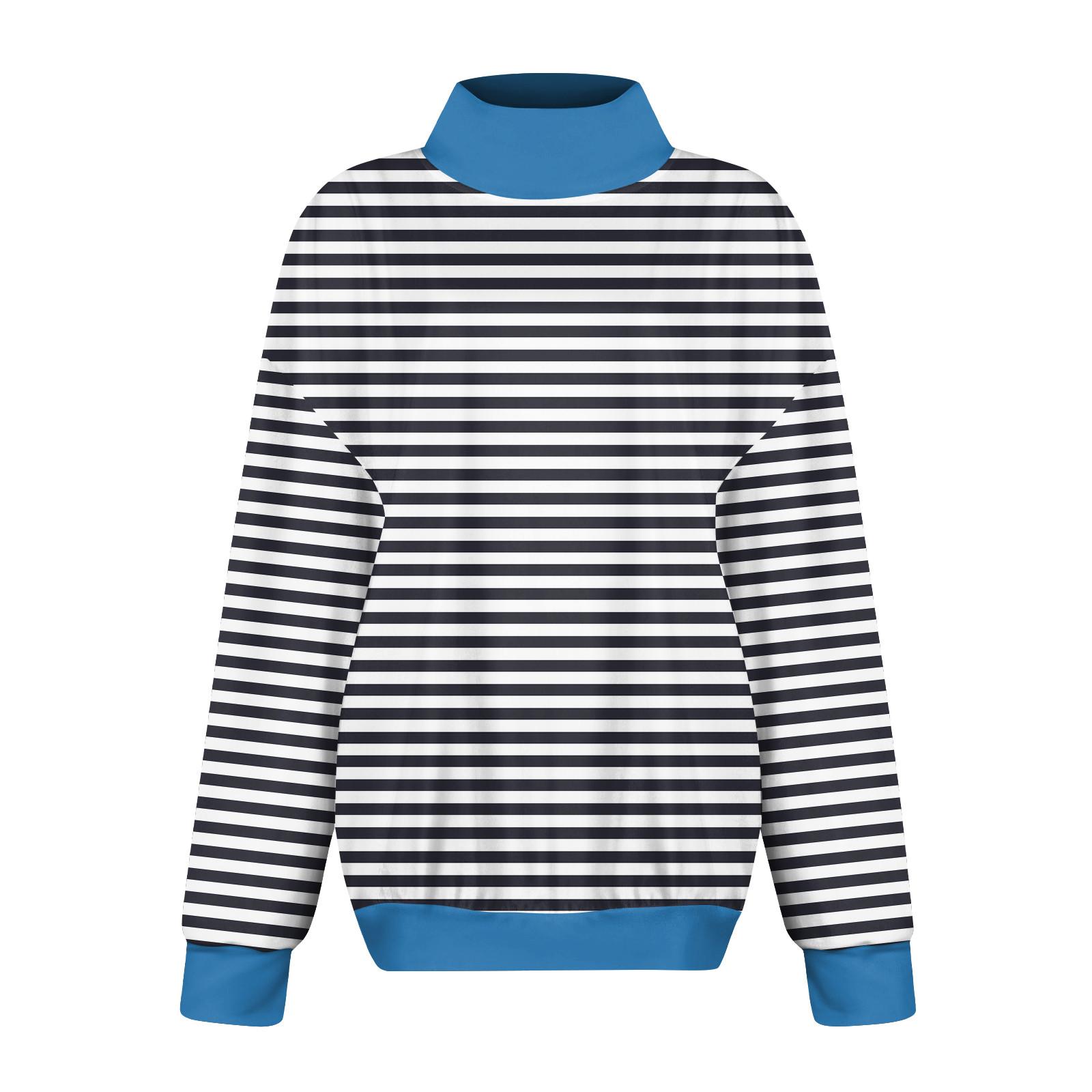 Женская мода сплошной цвет с длинным рукавом свободный разрез половина водолазка — фото 6