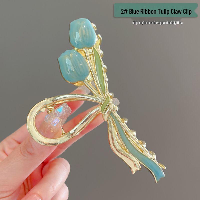 2024 Super Fairy Tulip Hair Clip: Large Metal Claw for Women’s Summer Hairstyle