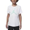 Jordan Dri-FIT Comfortable Skin-Friendly Simple Printed Short Sleeve T-Shirt Kids Tops White Emerald-Green HA2543-100