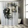 Modern Abstract Bathroom Shower Curtain Fabric Waterproof Decorative Art Printing Black White Color 3D Bath Mat Set Home Decor